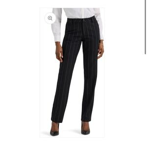 Lee Women's Black and White Striped Trousers